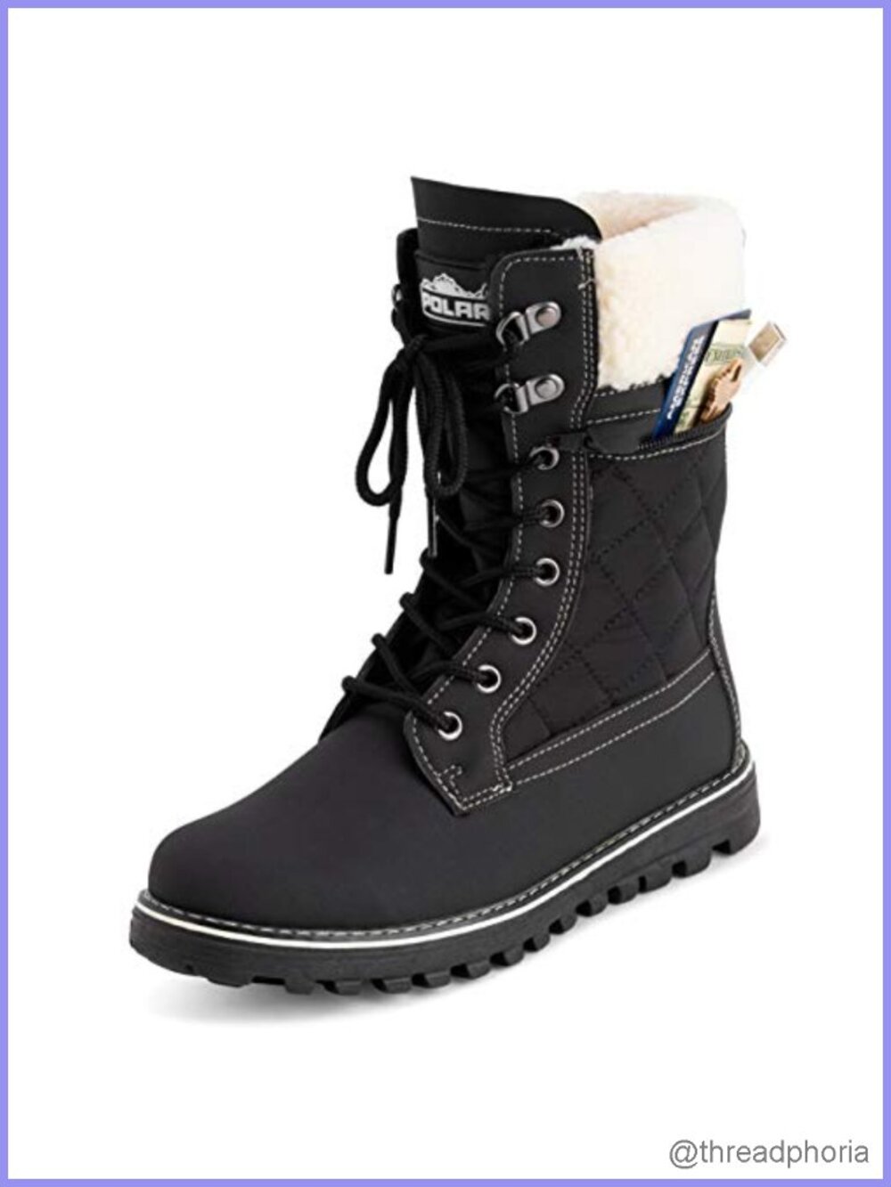 Womens Memory Foam Faux Fur Lined Waterproof Snow Boots Anti-Skid Rubber Sole